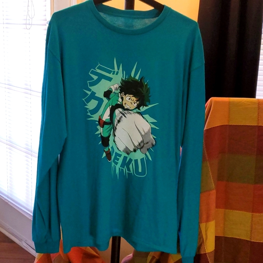 MY HERO ACADEMIA IZUKU/DEKU LONG-SLEEVE T-SHIRT SZ LG